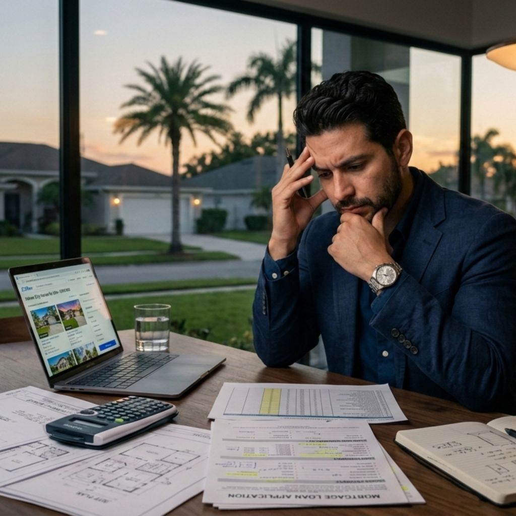 hombre abrumado con el real state